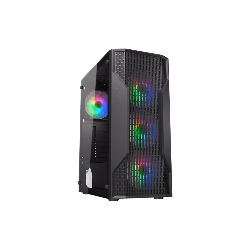 Cougar MX110 RGB Mid Tower PC Case With 4 Pre-Installed Fixed RGB Fans | 382BD20.0001