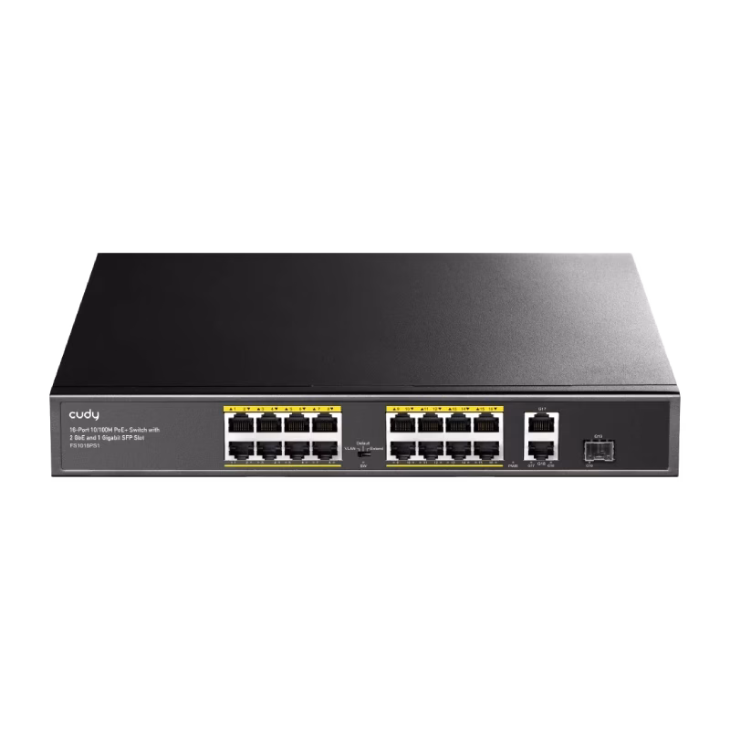 Cudy 16-Port PoE+ Switch – 2 Uplink 1SFP Ports 200W | FS1018PS1