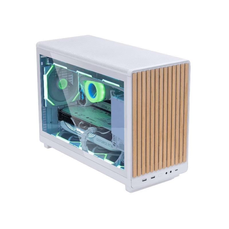 Lian Li Dan A3 mATX Case Wood Edition with Glass Side Panel – White