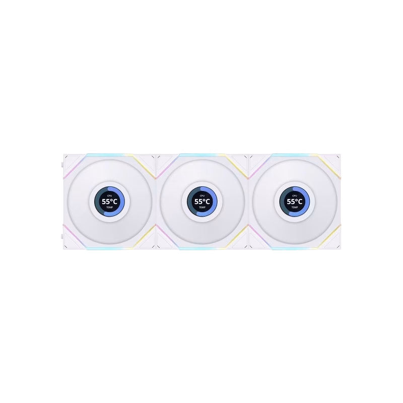 Lian Li UNI FAN TL-LCD Wireless 120 White Triple Pack With Controller