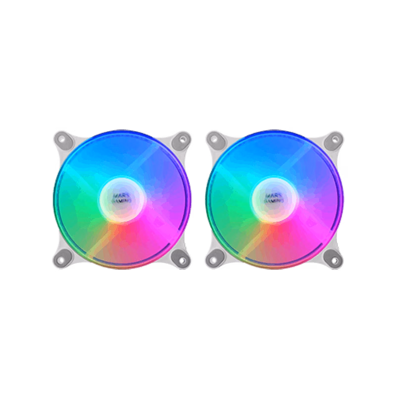 Mars Gaming MF-DUOW FRGB Fan Kit | White | Tax Free