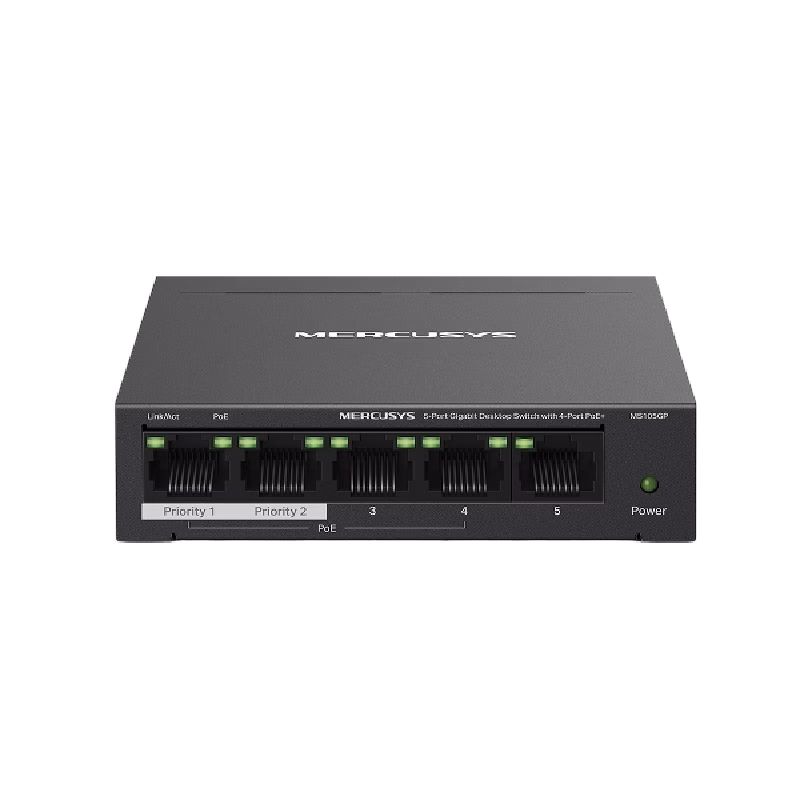 Mercusys 5-Port Gigabit Desktop Switch with 4-Port PoE+ | MS105GP V3