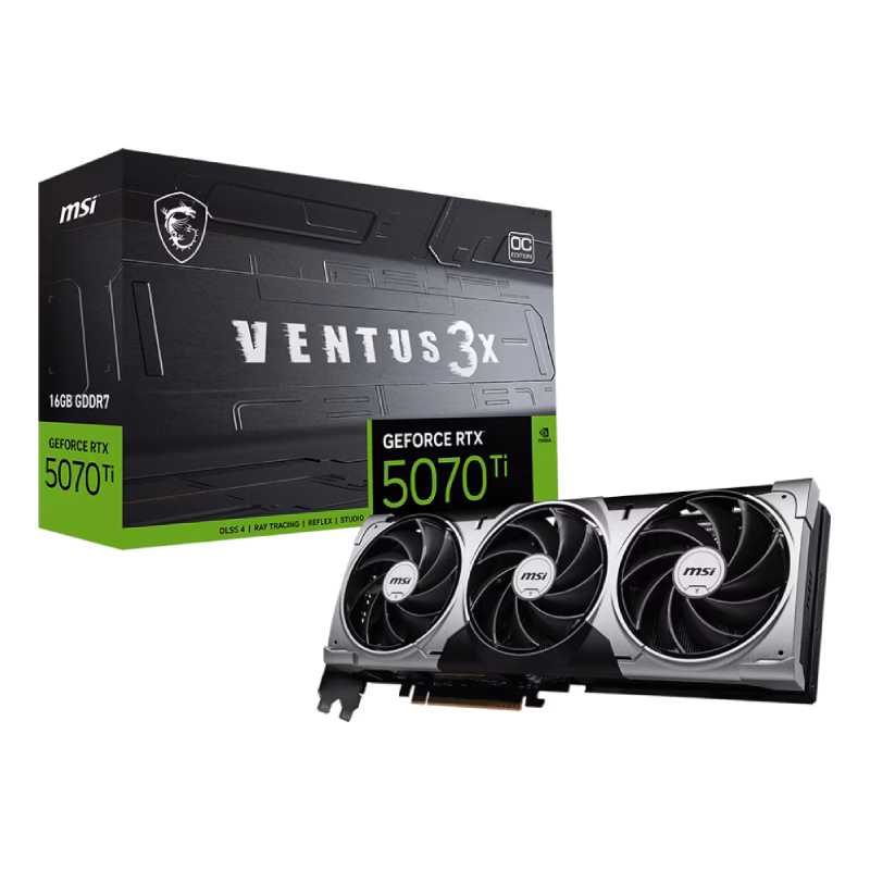 MSI GeForce RTX 5070 Ti 16G VENTUS 3X OC Graphics Card | 1 Years Warranty