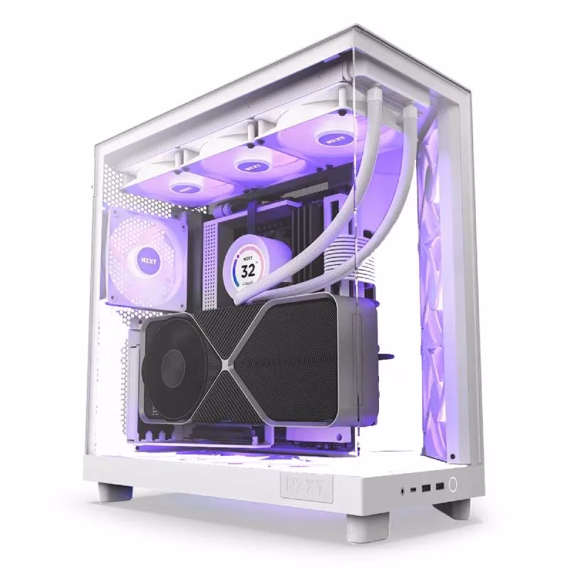 NZXT H6 Flow RGB White Compact Mid-tower Airflow Case | CC-H61FW-R1