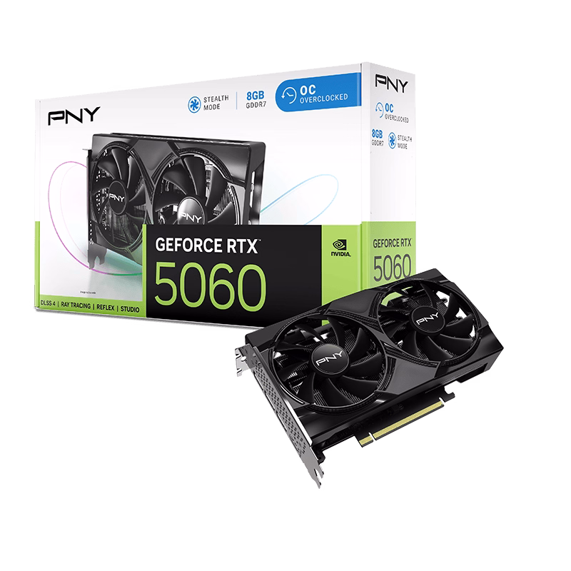 PNY GeForce RTX 5060 8GB Dual Fan OC Graphics Card | VCG50608DFXPB1-O | Tax Included