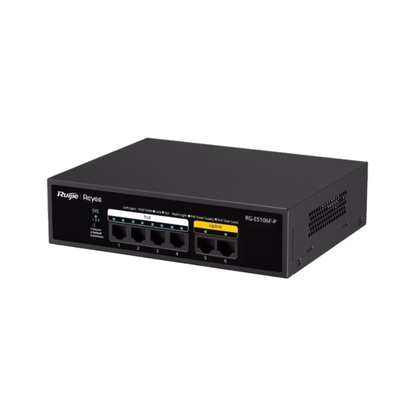 Ruijie Reyee RG-ES106F-P 6-Port 10/100 Mbps Unmanaged PoE Switch | Tax Included