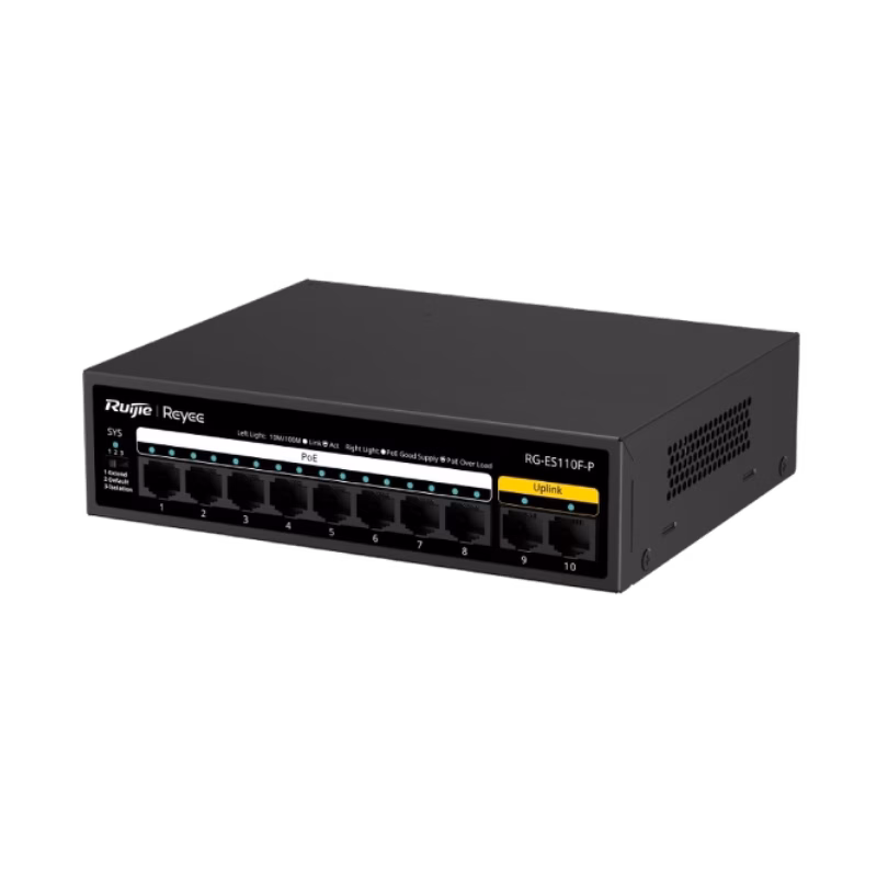Ruijie Reyee RG-ES110F-P 10-Port 10/100 Mbps Unmanaged PoE Switch | Tax Included