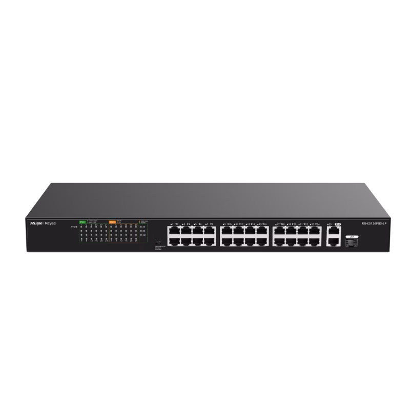 Ruijie Reyee RG-ES126FGS-LP 24-Port 10/100 Mbps with 2-Port Gigabit Unmanaged PoE Switch 180W | Tax Included