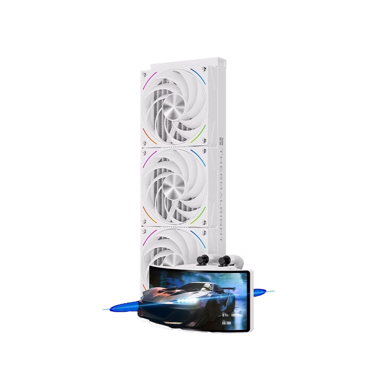 Thermalright Rainbow Vision 360 Turbo ARGB White Liquid CPU Cooler with 6.67″ Curved Screen