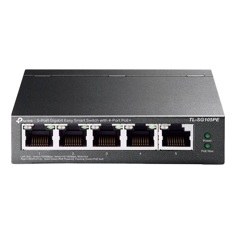 TP-Link TL-SG105MPE 5-Port Gigabit Easy Smart Switch with 4-Port PoE+