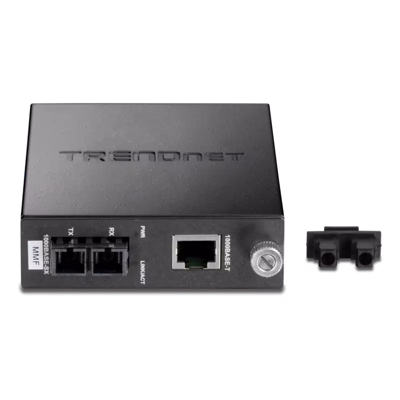 Trendnet Intelligent 1000Base-T to 1000Base-SX Multi-Mode SC Fiber Converter | TFC-1000MSC