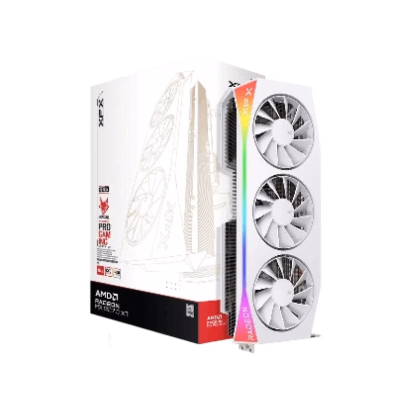 XFX Mercury AMD Radeon RX 9070XT OC White Gaming Edition with RGB | 1 Years Warranty | Tax Included