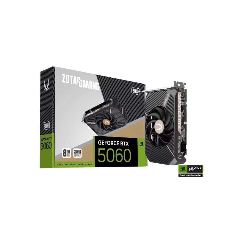 ZOTAC GAMING GeForce RTX 5060 8GB SOLO Graphics Card | ZT-B50600G-10L | Tax Free