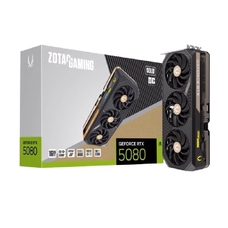 ZOTAC GAMING GeForce RTX 5080 SOLID CORE OC 16GB GDDR7 | ZT-B50800J2-10P