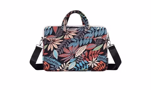 canvasartisan flower design laptop bag-BLACK