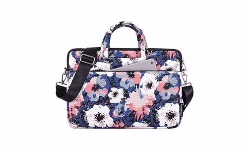 canvasartisan flower design laptop bag-BLUE