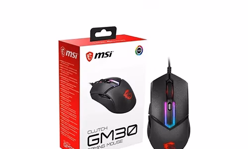MSI Clutch GM30 6200 DPI Adjustable Omron Switch Symmetrical Design Wired RGB Gaming Mouse