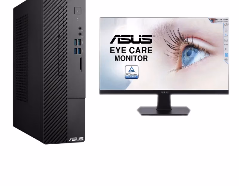 Asus Desktop + Asus 24″ VA24HE Monitor | i7 – 32GB – 1TB+256GB NVMe | 2 Years Warranty