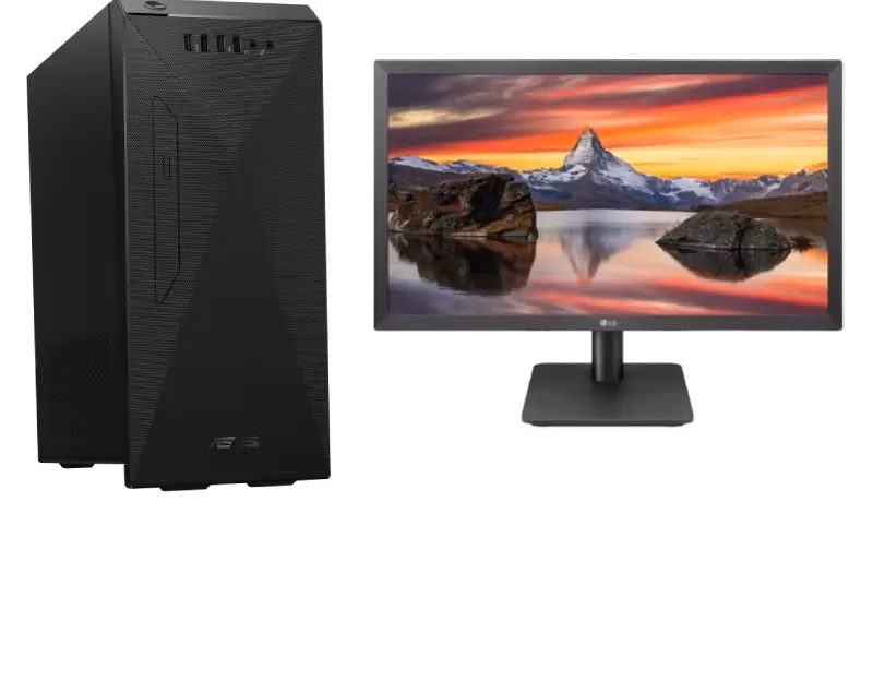 Asus Desktop + LG 22″ 22MP410 Monitor | i5 – 8GB – 1TB+256GB NVMe | 2 Years Warranty