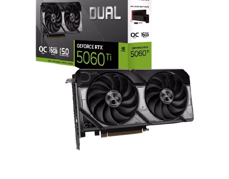 ASUS Dual GeForce RTX 5060 Ti 16GB GDDR7 OC Edition Graphics Card