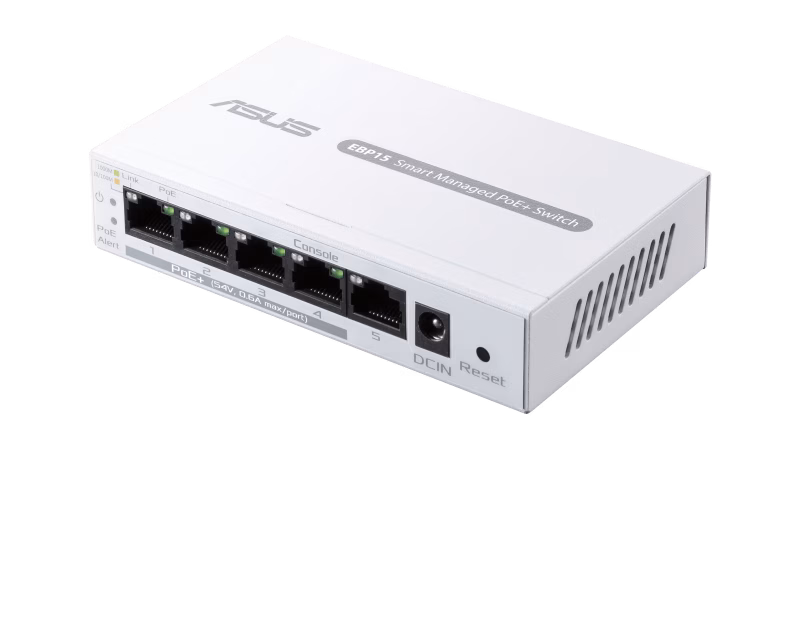 ASUS ExpertWiFi EBP15 – 5-Port GbE Smart Managed PoE+ Switch | 90IG08D0-MO3B00