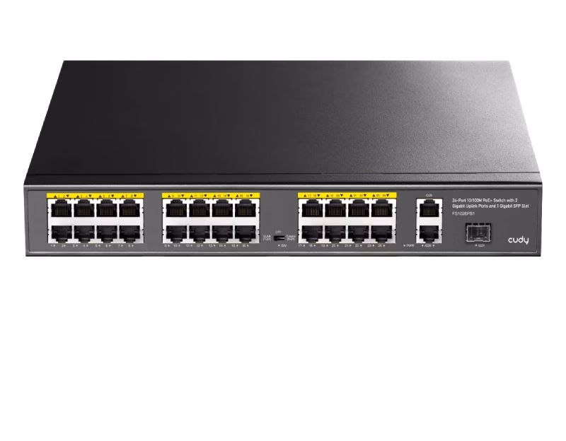 Cudy 24-Port PoE+ Switch – 2 Gigabit 1SFP Ports 300W | FS1026PS1