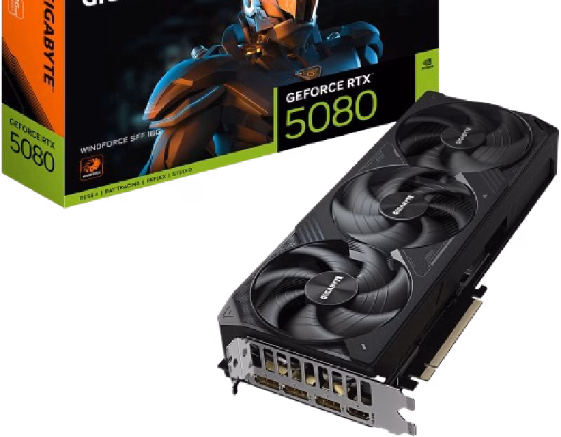 GIGABYTE GeForce RTX 5080 WINDFORCE SFF 16GB GDDR7 Graphics Card With NVIDIA Blackwell Architecture