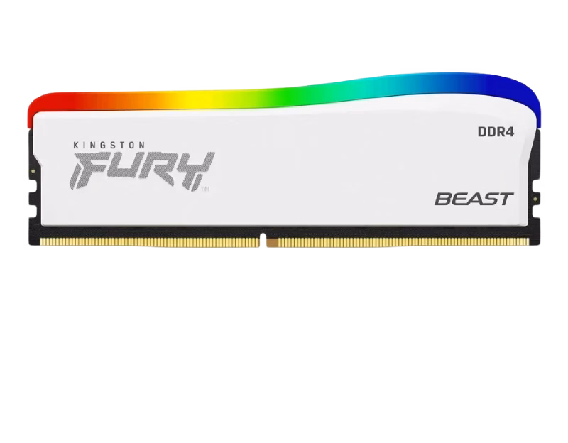 HyperX Fury Beast 16GB RGB DDR4-3600 RAM White | KF436C18BWA/16
