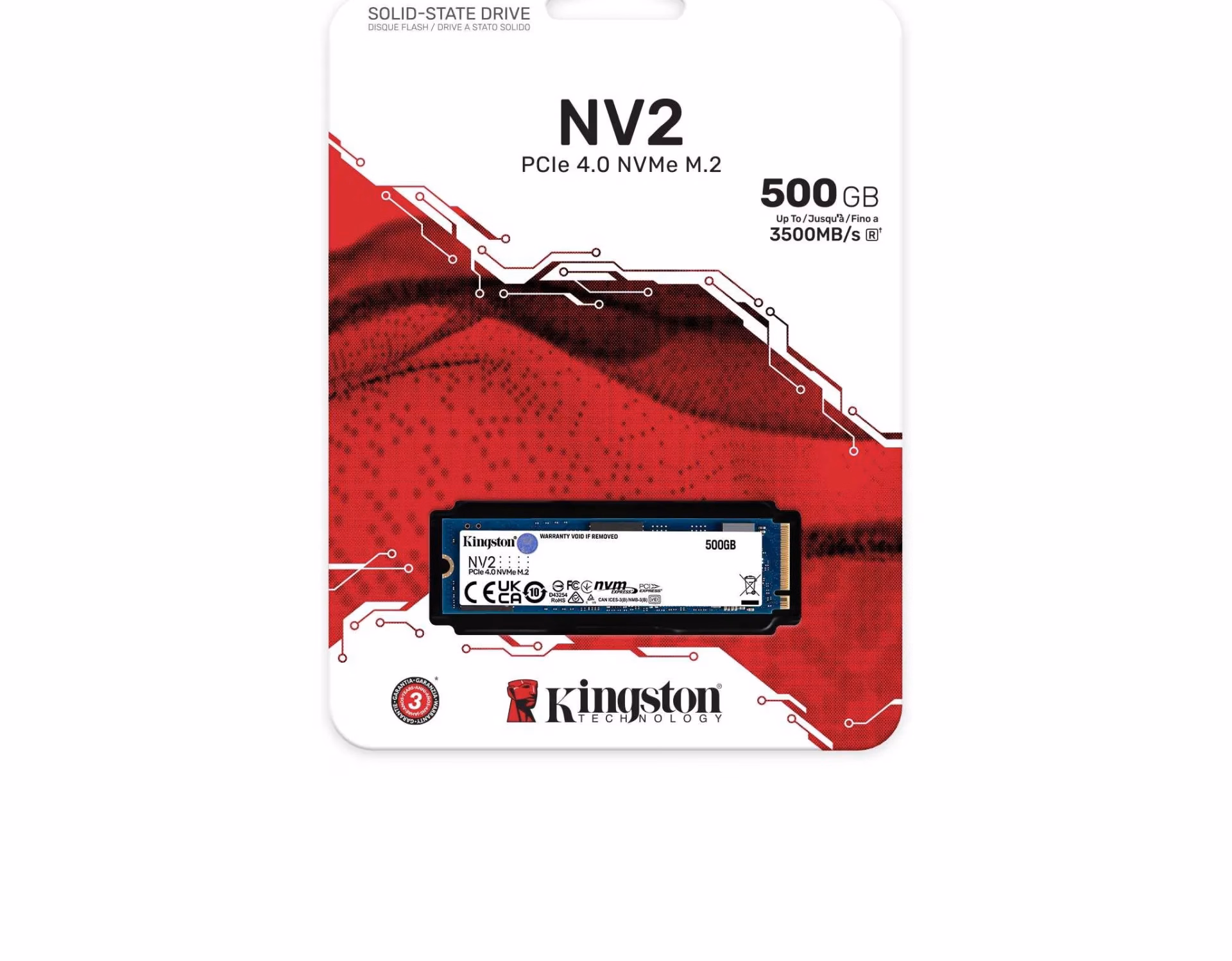 Kingston NV2 PCIe 4.0 NVMe SSD 500GB