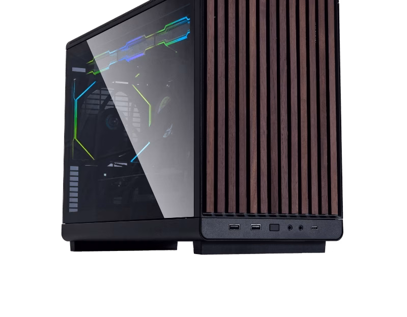 Lian Li Dan A3 mATX Case Wood Edition with Glass Side Panel – Black