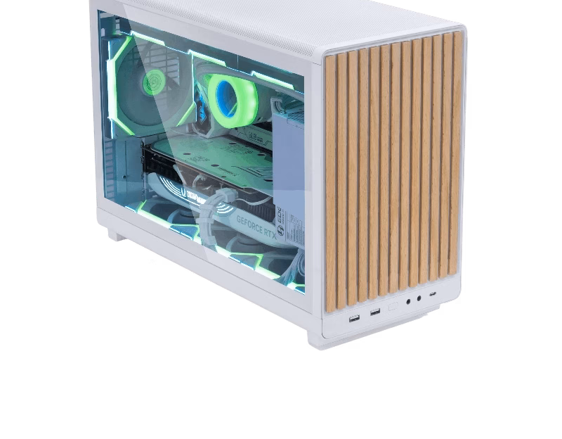 Lian Li Dan A3 mATX Case Wood Edition with Glass Side Panel – White