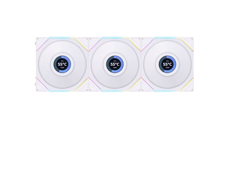 Lian Li UNI FAN TL-LCD Wireless 120 White Triple Pack With Controller
