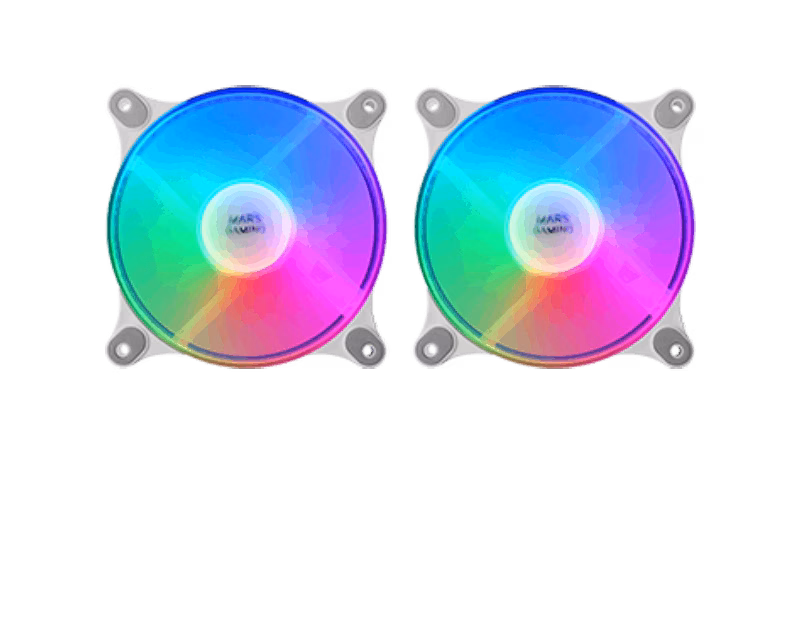 Mars Gaming MF-DUOW FRGB Fan Kit | White | Tax Free