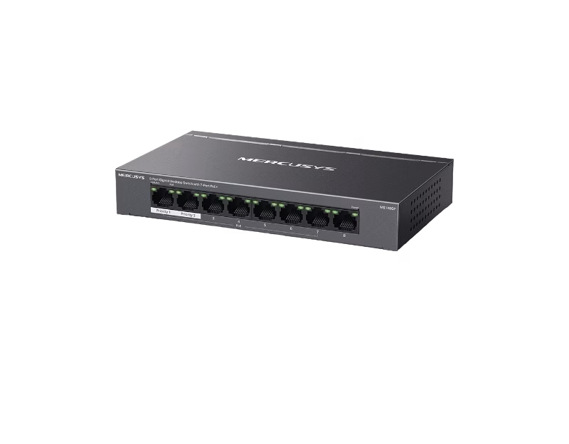 Mercusys 8-Port Gigabit Desktop Switch with 7-Port PoE+ | MS108GP