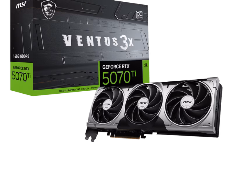 MSI GeForce RTX 5070 Ti 16G VENTUS 3X OC Graphics Card | 1 Years Warranty