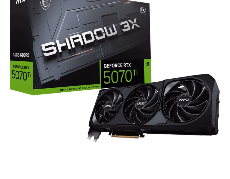 MSI GeForce RTX 5070Ti 16G SHADOW 3X OC Graphics Card | 3 Years Warranty