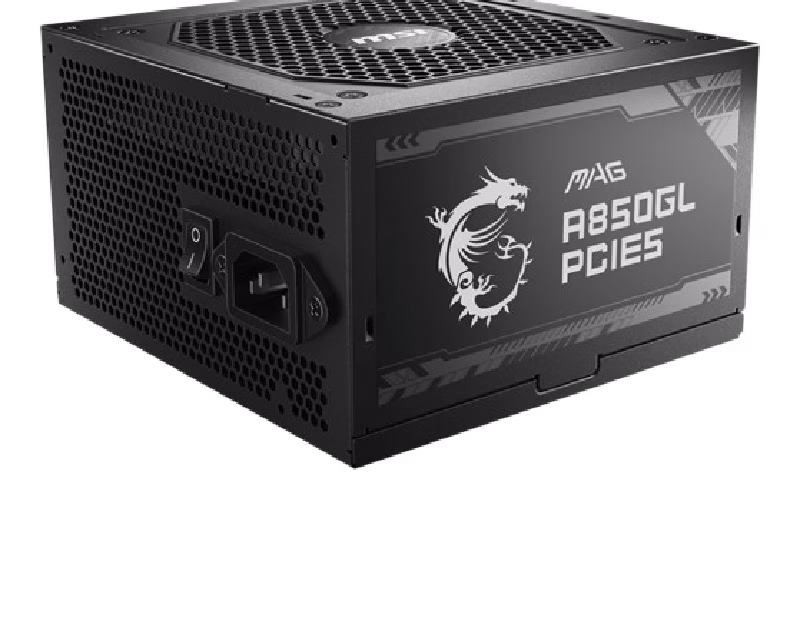 MSI MAG A850GL PCIE5 power supply offers 80 PLUS Gold 850W | 306-7ZP8A11-CE0