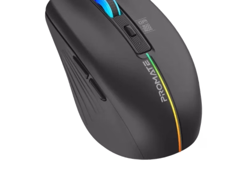 Promate Kitt Ergonomic Wireless RGB Mouse | BLACK