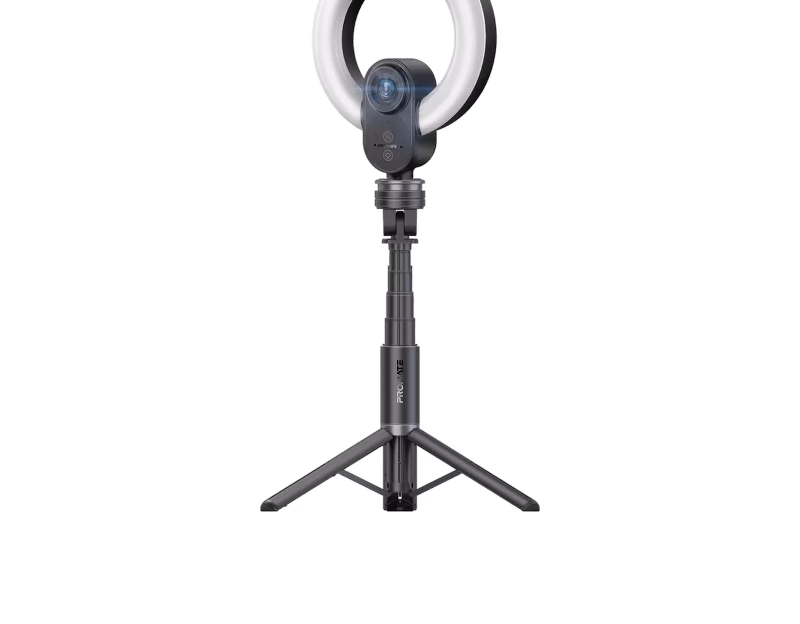 Promate VistaCam 2K Ultra-HD Webcam with Built-in Mic & Ring Light