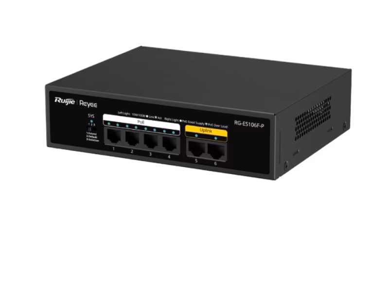 Ruijie Reyee RG-ES106F-P 6-Port 10/100 Mbps Unmanaged PoE Switch | Tax Included