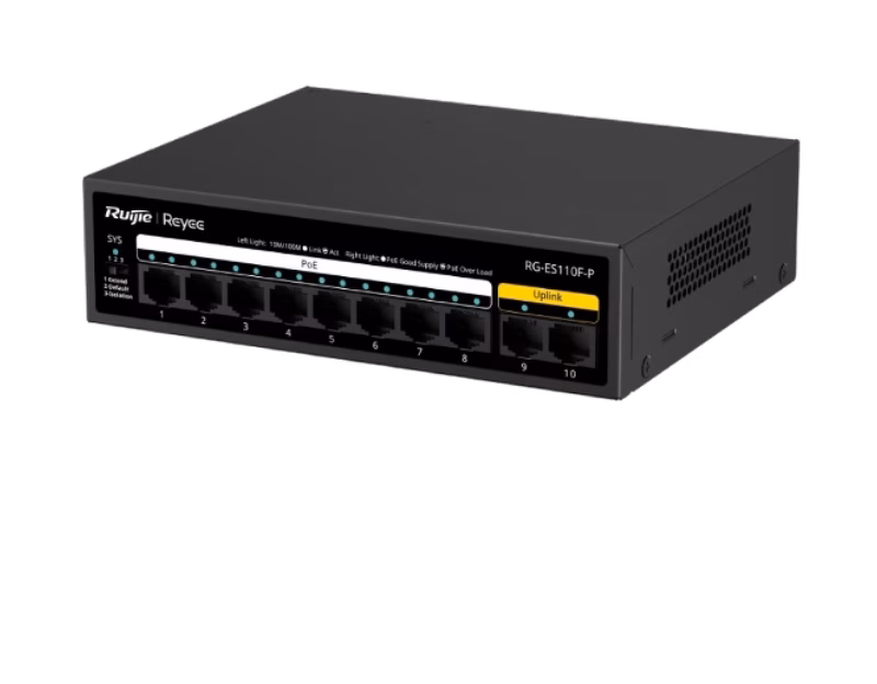 Ruijie Reyee RG-ES110F-P 10-Port 10/100 Mbps Unmanaged PoE Switch | Tax Included