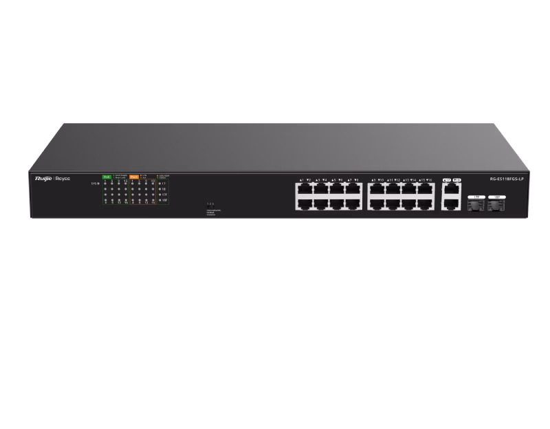 Ruijie Reyee RG-ES118FGS-LP 16-Port 10/100 Mbps with 2-Port Gigabit Unmanaged PoE Switch | Tax Included