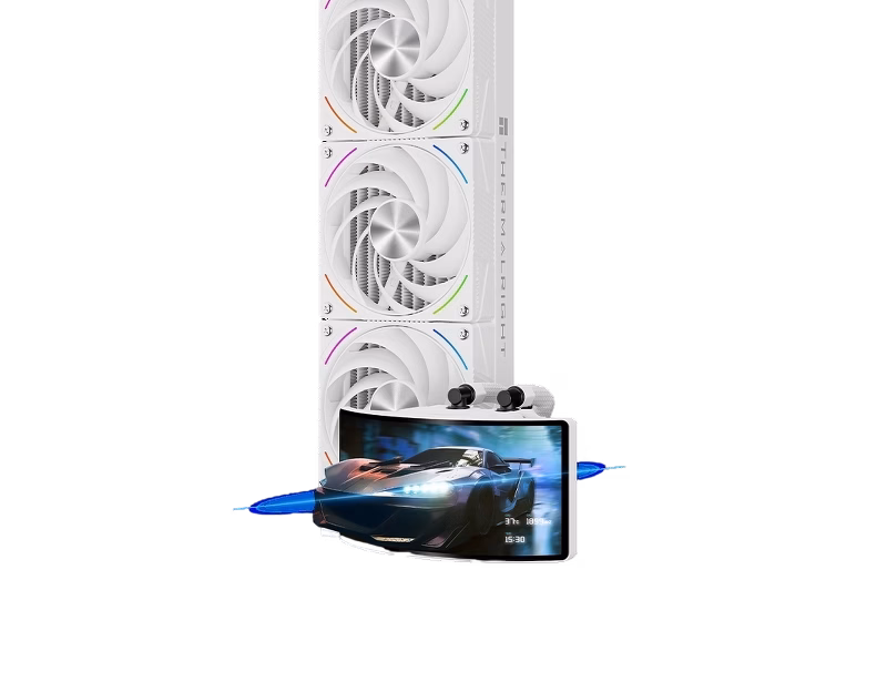 Thermalright Rainbow Vision 360 Turbo ARGB White Liquid CPU Cooler with 6.67″ Curved Screen