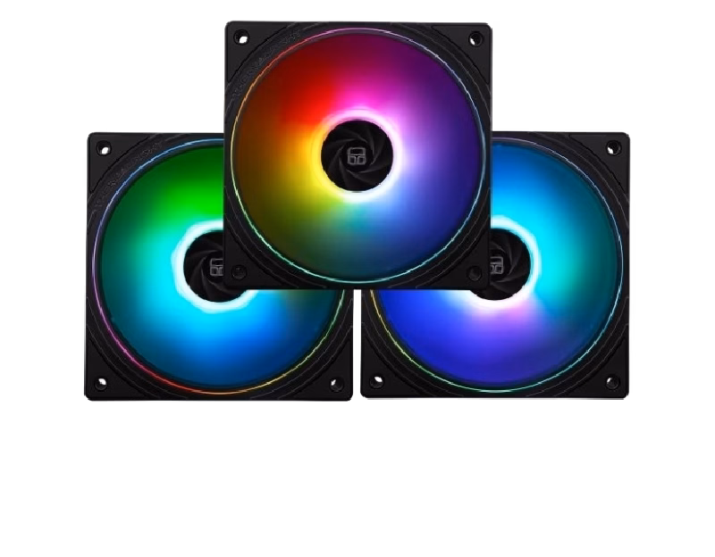 Thermalright TL-M12W-S X3 ARGB 120mm ARGB Case Fan infinity Mirror Design Black (3-Pack)