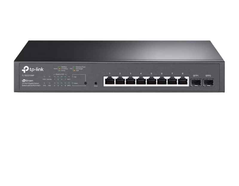 TP-Link JetStream 10-Port Gigabit Smart Switch – 8-Port PoE+ | TL-SG2210MP