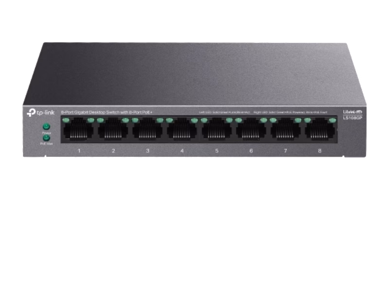 TP-Link LS108GP LITEWAVE 8-PORT GIGABIT POE+ SWITCH