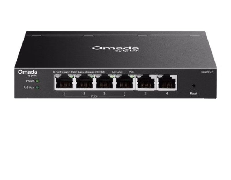 TP-Link Omada 6-Port Gigabit Easy Managed Switch with 4-Port PoE+ | ES206GP
