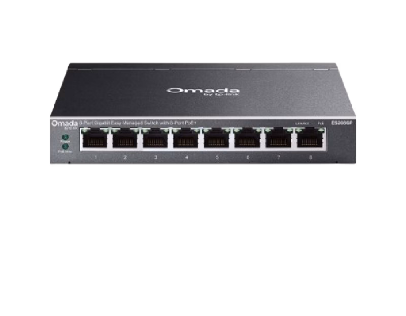 TP-Link Omada 8-Port Gigabit Easy Managed Switch with 8-Port PoE+ | ES208GP