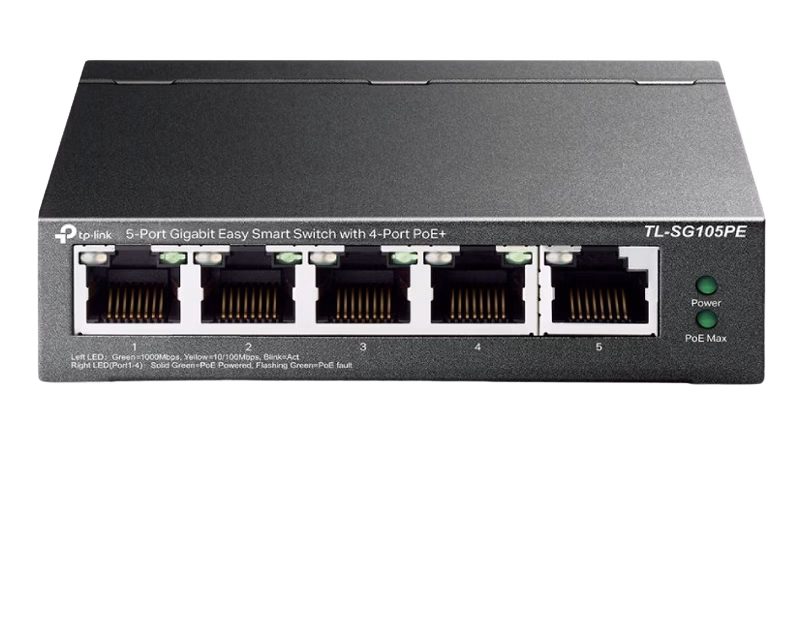 TP-Link TL-SG105MPE 5-Port Gigabit Easy Smart Switch with 4-Port PoE+