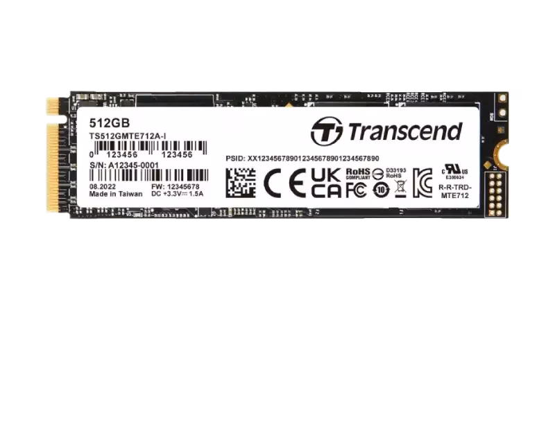 Transcend Enterprise M.2 512GB SSD NVMe MTE712A Series | TS512GMTE712A | 3 Years Warranty